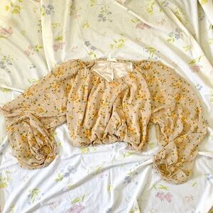 Altar'd State Floral Puff Sleeve Blouse